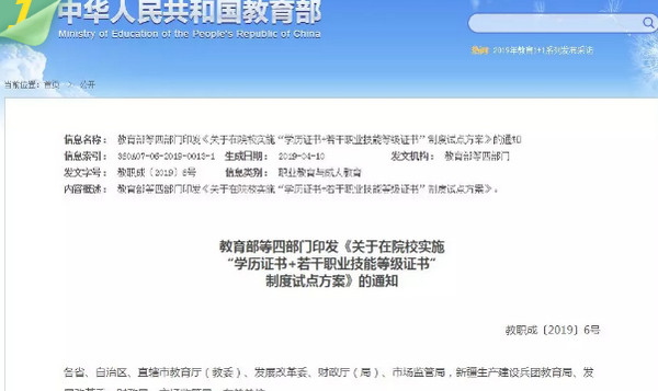 1556070974907048.jpg 配图1 教育部:实施“学历证书+若干职业技能等级证书”制度试点.jpg